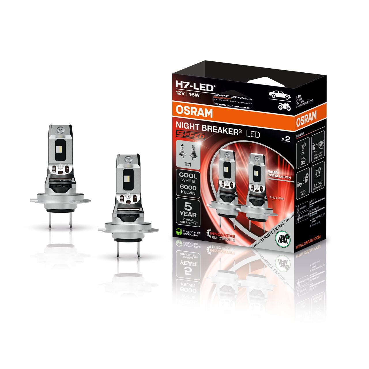 Osram Night Breaker LED Speed H7 - Sæt.