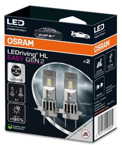 Osram H7/H18 HL EASY LEDriving Gen2 2 stk