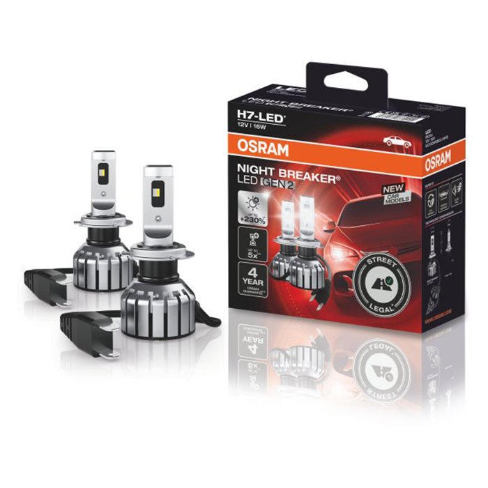 Osram H7 Night Breaker LED Gen2 - ECE godkendt (2 stk.)